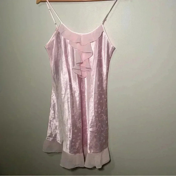 Vintage ballet pink frilly slip dress Cottagecore S - Picture 3 of 5